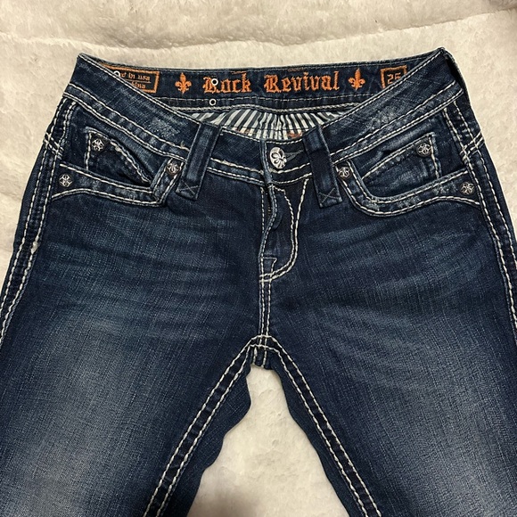 ROCK REVIVAL SIZE 25 CROPPED CAPRI JEANS - Picture 11 of 11